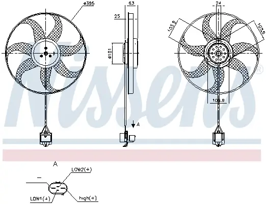 Lüfter, Motorkühlung 12 V NISSENS 850238 Bild Lüfter, Motorkühlung 12 V NISSENS 850238
