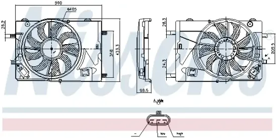 Lüfter, Motorkühlung 12 V NISSENS 850264 Bild Lüfter, Motorkühlung 12 V NISSENS 850264