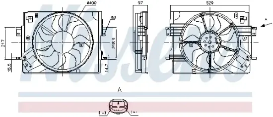 Lüfter, Motorkühlung 12 V NISSENS 850292 Bild Lüfter, Motorkühlung 12 V NISSENS 850292