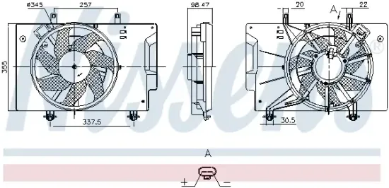 Lüfter, Motorkühlung 12 V NISSENS 850295 Bild Lüfter, Motorkühlung 12 V NISSENS 850295