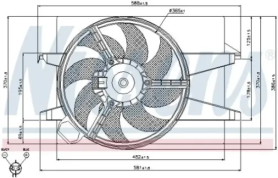 Lüfter, Motorkühlung 12 V NISSENS 85029 Bild Lüfter, Motorkühlung 12 V NISSENS 85029