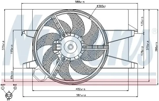 Lüfter, Motorkühlung 12 V NISSENS 85032 Bild Lüfter, Motorkühlung 12 V NISSENS 85032