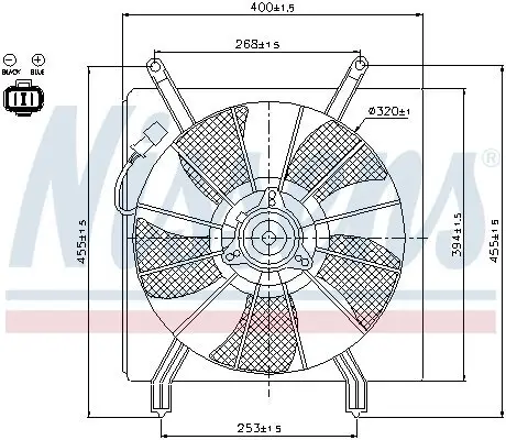 Lüfter, Motorkühlung 12 V NISSENS 85048 Bild Lüfter, Motorkühlung 12 V NISSENS 85048