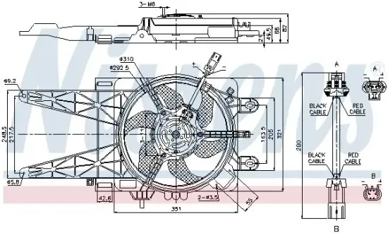 Lüfter, Motorkühlung 12 V NISSENS 85051 Bild Lüfter, Motorkühlung 12 V NISSENS 85051