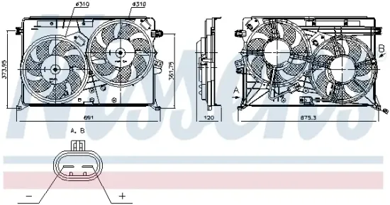Lüfter, Motorkühlung 12 V NISSENS 85080 Bild Lüfter, Motorkühlung 12 V NISSENS 85080