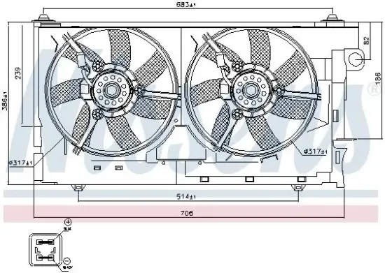 Lüfter, Motorkühlung 12 V NISSENS 85084 Bild Lüfter, Motorkühlung 12 V NISSENS 85084