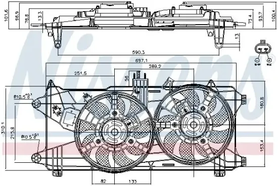 Lüfter, Motorkühlung 12 V NISSENS 85130 Bild Lüfter, Motorkühlung 12 V NISSENS 85130