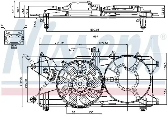 Lüfter, Motorkühlung 12 V NISSENS 85131 Bild Lüfter, Motorkühlung 12 V NISSENS 85131