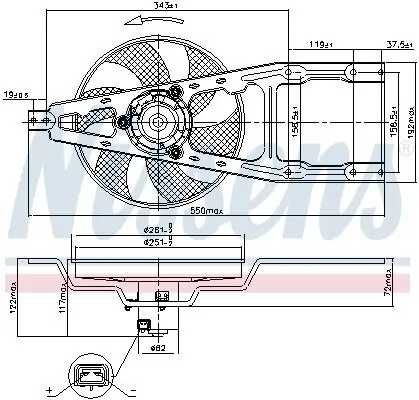 Lüfter, Motorkühlung 12 V NISSENS 85134 Bild Lüfter, Motorkühlung 12 V NISSENS 85134