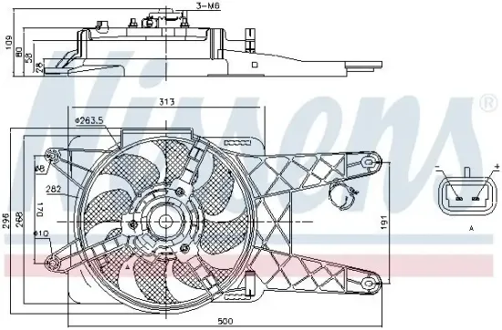 Lüfter, Motorkühlung 12 V NISSENS 85138 Bild Lüfter, Motorkühlung 12 V NISSENS 85138