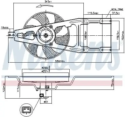 Lüfter, Motorkühlung 12 V NISSENS 85139 Bild Lüfter, Motorkühlung 12 V NISSENS 85139