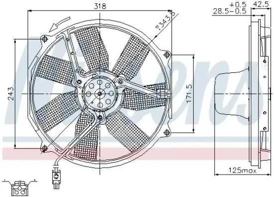 Lüfter, Motorkühlung 12 V NISSENS 85151 Bild Lüfter, Motorkühlung 12 V NISSENS 85151