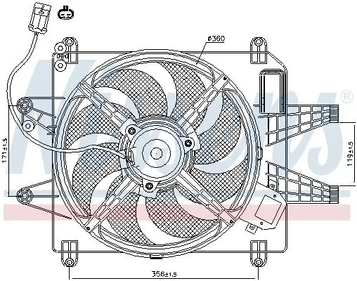 Lüfter, Motorkühlung 12 V NISSENS 85167 Bild Lüfter, Motorkühlung 12 V NISSENS 85167