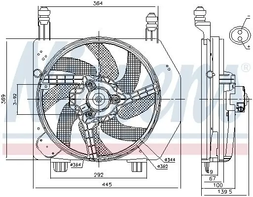 Lüfter, Motorkühlung 12 V NISSENS 85172 Bild Lüfter, Motorkühlung 12 V NISSENS 85172