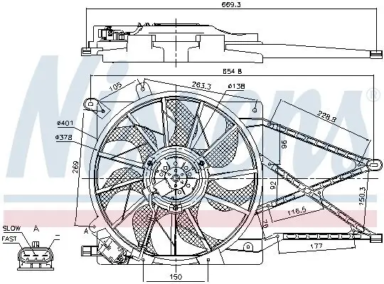 Lüfter, Motorkühlung 12 V NISSENS 85175