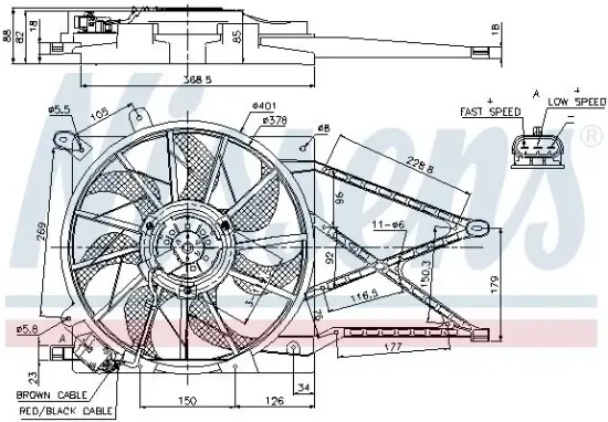 Lüfter, Motorkühlung 12 V NISSENS 85185 Bild Lüfter, Motorkühlung 12 V NISSENS 85185