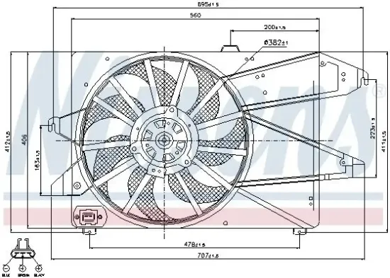 Lüfter, Motorkühlung 12 V NISSENS 85482 Bild Lüfter, Motorkühlung 12 V NISSENS 85482