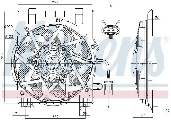 Lüfter, Motorkühlung 12 V NISSENS 85197 Bild Lüfter, Motorkühlung 12 V NISSENS 85197