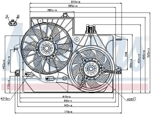 Lüfter, Motorkühlung 12 V NISSENS 85200 Bild Lüfter, Motorkühlung 12 V NISSENS 85200