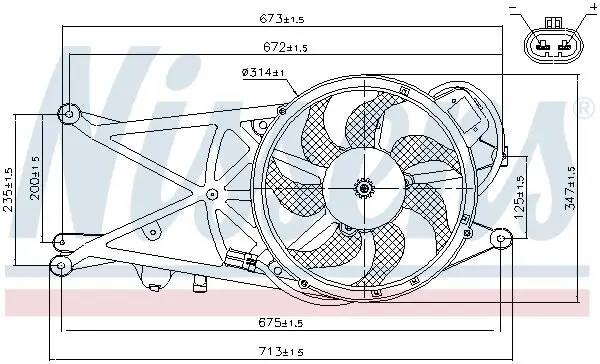 Lüfter, Motorkühlung 12 V NISSENS 85205