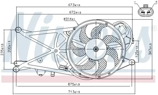 Lüfter, Motorkühlung 12 V NISSENS 85205 Bild Lüfter, Motorkühlung 12 V NISSENS 85205