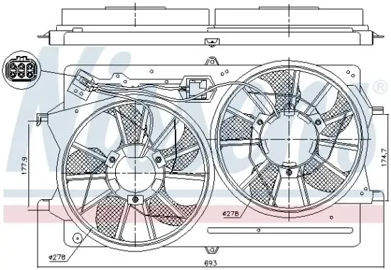 Lüfter, Motorkühlung 13 V NISSENS 85214 Bild Lüfter, Motorkühlung 13 V NISSENS 85214