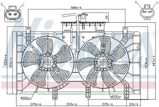 Lüfter, Motorkühlung 12 V NISSENS 85221 Bild Lüfter, Motorkühlung 12 V NISSENS 85221