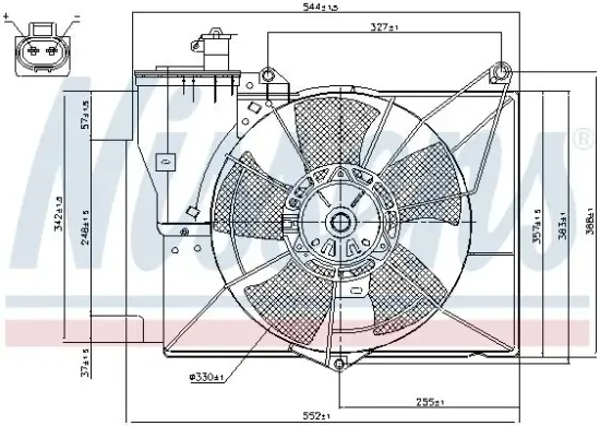 Lüfter, Motorkühlung 12 V NISSENS 85227 Bild Lüfter, Motorkühlung 12 V NISSENS 85227