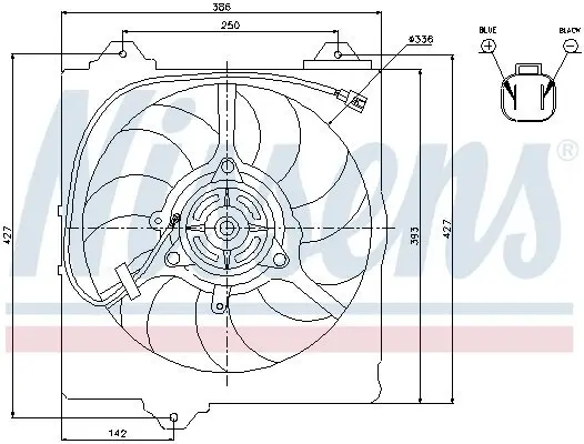 Lüfter, Motorkühlung 12 V NISSENS 85242 Bild Lüfter, Motorkühlung 12 V NISSENS 85242