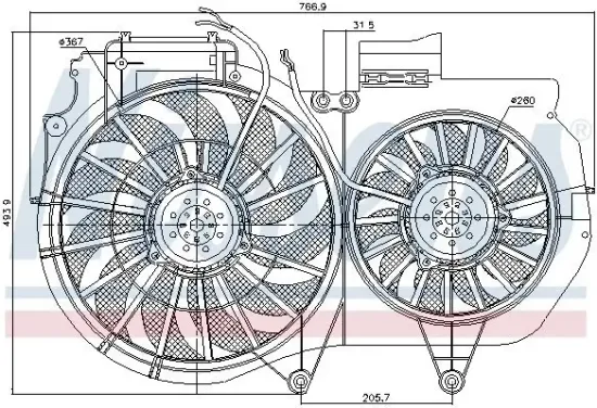 Lüfter, Motorkühlung 13 V NISSENS 85247 Bild Lüfter, Motorkühlung 13 V NISSENS 85247