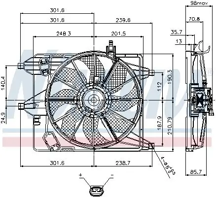 Lüfter, Motorkühlung 12 V NISSENS 85252 Bild Lüfter, Motorkühlung 12 V NISSENS 85252