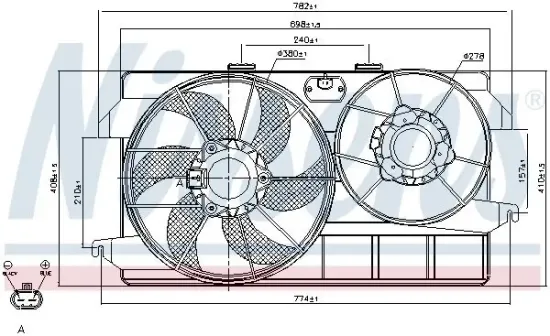 Lüfter, Motorkühlung 12 V NISSENS 85262 Bild Lüfter, Motorkühlung 12 V NISSENS 85262