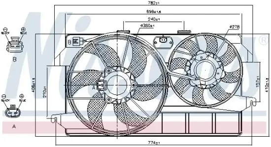 Lüfter, Motorkühlung 12 V NISSENS 85263 Bild Lüfter, Motorkühlung 12 V NISSENS 85263