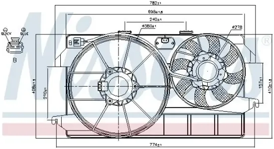 Lüfter, Motorkühlung 12 V NISSENS 85264 Bild Lüfter, Motorkühlung 12 V NISSENS 85264