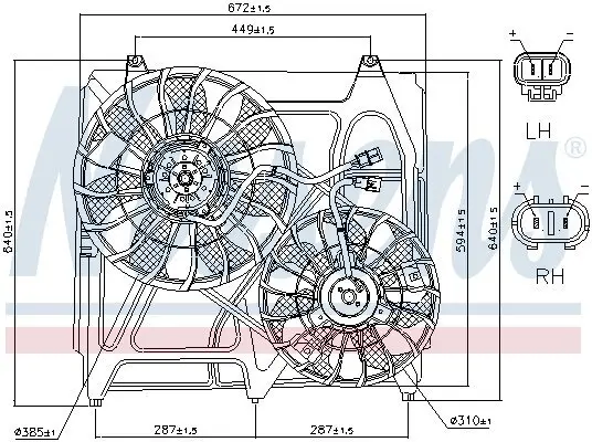 Lüfter, Motorkühlung 12 V NISSENS 85271 Bild Lüfter, Motorkühlung 12 V NISSENS 85271