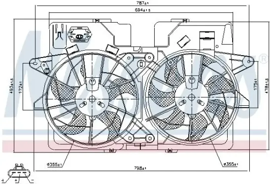 Lüfter, Motorkühlung 12 V NISSENS 85278 Bild Lüfter, Motorkühlung 12 V NISSENS 85278