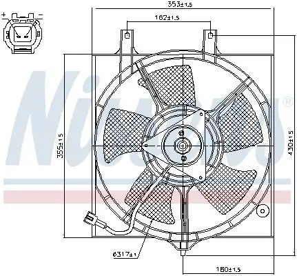 Lüfter, Motorkühlung 12 V NISSENS 85281 Bild Lüfter, Motorkühlung 12 V NISSENS 85281