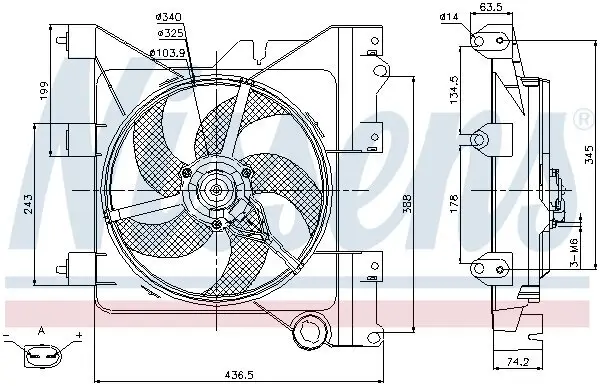 Lüfter, Motorkühlung 12 V NISSENS 85316 Bild Lüfter, Motorkühlung 12 V NISSENS 85316