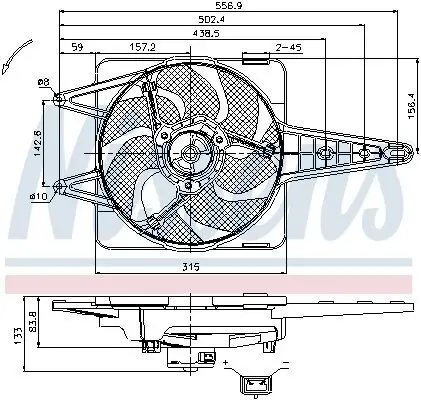 Lüfter, Motorkühlung 12 V NISSENS 85341 Bild Lüfter, Motorkühlung 12 V NISSENS 85341