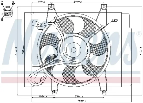 Lüfter, Motorkühlung 12 V NISSENS 85345 Bild Lüfter, Motorkühlung 12 V NISSENS 85345