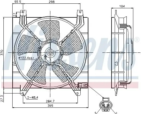 Lüfter, Motorkühlung 12 V 12 V NISSENS 85748 Bild Lüfter, Motorkühlung 12 V 12 V NISSENS 85748