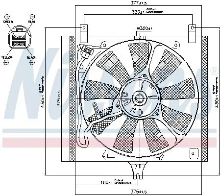Lüfter, Motorkühlung 12 V NISSENS 85385 Bild Lüfter, Motorkühlung 12 V NISSENS 85385