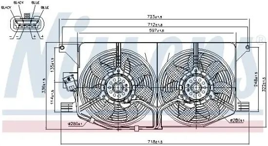 Lüfter, Motorkühlung 12 V NISSENS 85402 Bild Lüfter, Motorkühlung 12 V NISSENS 85402