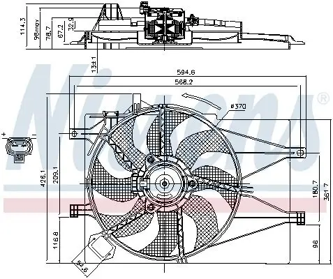 Lüfter, Motorkühlung 12 V NISSENS 85434 Bild Lüfter, Motorkühlung 12 V NISSENS 85434