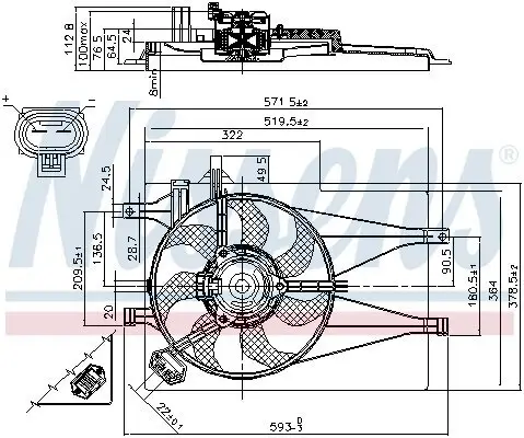 Lüfter, Motorkühlung 12 V NISSENS 85435 Bild Lüfter, Motorkühlung 12 V NISSENS 85435