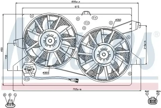 Lüfter, Motorkühlung 12 V NISSENS 85483 Bild Lüfter, Motorkühlung 12 V NISSENS 85483