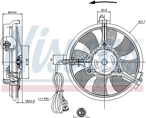 Lüfter, Motorkühlung 12 V NISSENS 85519 Bild Lüfter, Motorkühlung 12 V NISSENS 85519