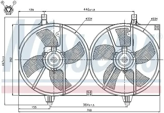 Lüfter, Motorkühlung 12 V NISSENS 85526 Bild Lüfter, Motorkühlung 12 V NISSENS 85526