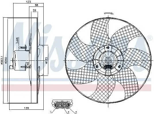 Lüfter, Motorkühlung 12 V NISSENS 85542 Bild Lüfter, Motorkühlung 12 V NISSENS 85542