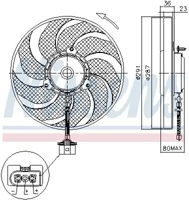 Lüfter, Motorkühlung 12 V NISSENS 85545 Bild Lüfter, Motorkühlung 12 V NISSENS 85545